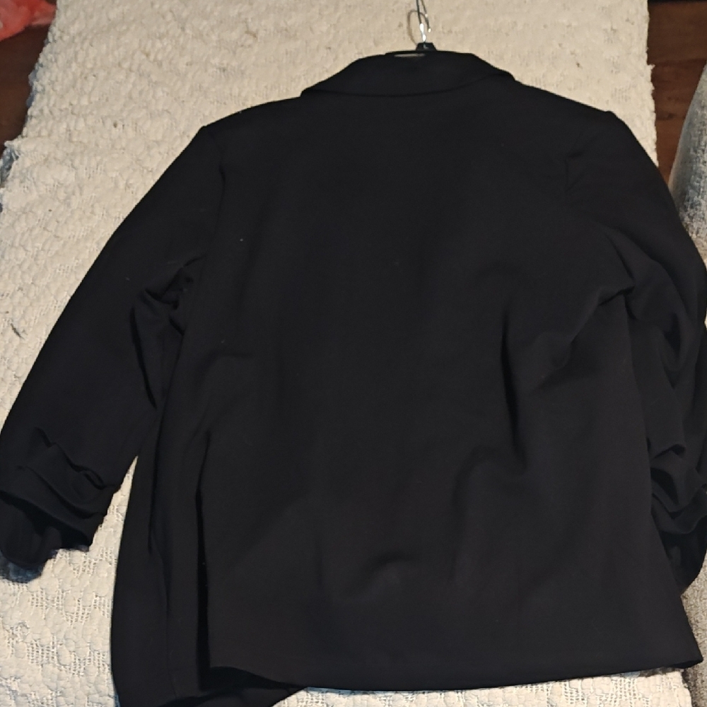 Women's Black Double-Button Blazer Jacket - Picture 7 of 7